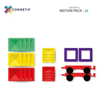 Connetix Magnetic Tiles Rainbow Motion Pack, 24 Pieces (CNTR00024MO)