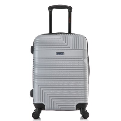 InUSA Resilience 20" Hardside Carry-On Suitcase, 4-Wheeled Spinner, TSA Checkpoint Friendly, Silver (IURES00S-SIL)