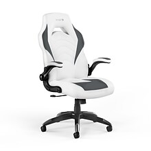 Staples Emerge Vortex Bonded Leather Gaming Chair, White and Gray (52503)