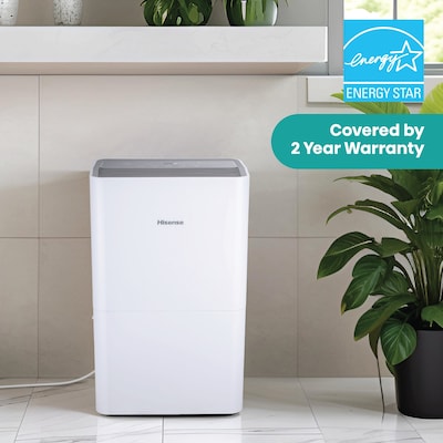 Hisense 50-Pint Dehumidifier, 3-Speed, Covers up to 4500 sq. ft., White (ADH50K26)