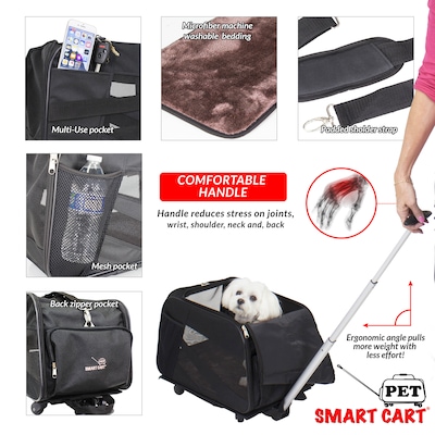 Dbest Smart Cart Pet Carrier with Wheels, Black (08-043)