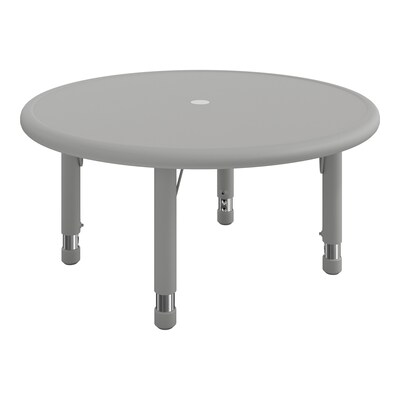 Flash Furniture Wren 33 Round Activity Table, Height Adjustable, Soft Gray (YUYCX072RDTBSGY)