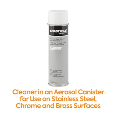 Coastwide Professional™ Stainless Steel Cleaner and Maintainer, Fresh & Clean Scent, 16 oz., 6/Carton (CW58498-A)