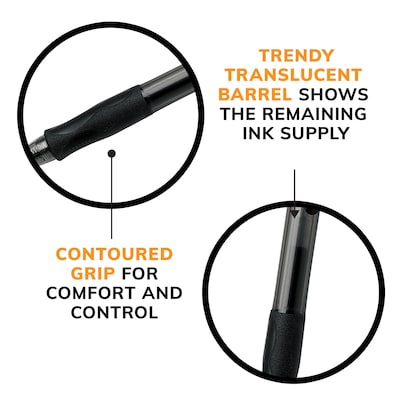 BIC Gel-ocity Original Retractable Gel Pens, Medium Point, 0.7mm, Black Ink, Dozen (RLC11-BLK)