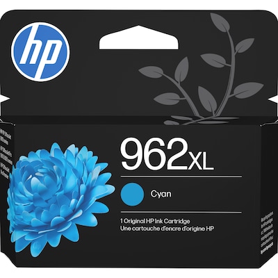 HP 962XL Cyan High Yield Ink Cartridge, Prints Up to 1,600 Pages (3JA00AN#140)