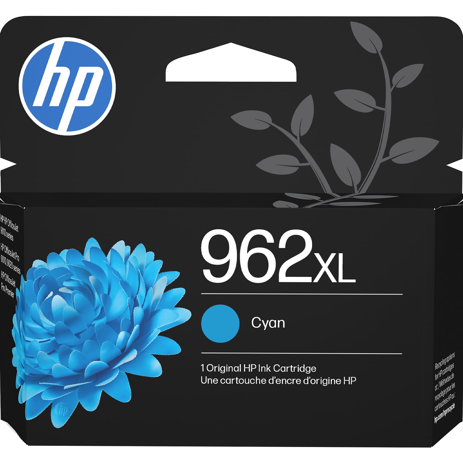 HP 962XL Cyan High Yield Ink Cartridge, Prints Up to 1,600 Pages (3JA00AN#140)