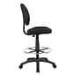 Boss Armless Fabric Drafting Stool with Footring, Black (B1615BK)