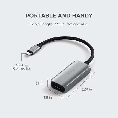 Satechi USB-C to HDMI 2.1 8K Adapter, Space Gray (ST-AC8KHM)