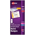 Avery Hanging Style Laser/Inkjet Name Badge Kit, 3 x 4, Clear Holders with White Inserts, 50 Badge