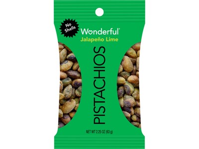 Wonderful Pistachios Salted Jalapeno Lime, 2.25 oz., 8 Bags/Box (JL0146A25M)