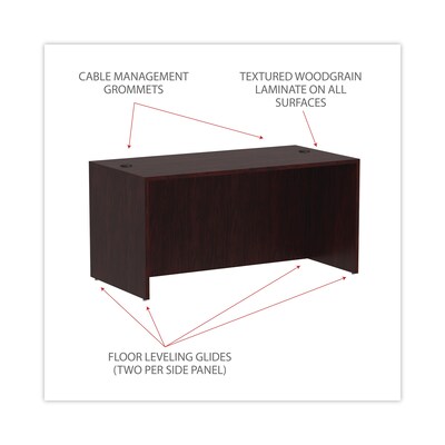 Alera™ Valencia Series Executive Suites in Mahogany, Straight Front Desk Shells, 60"W