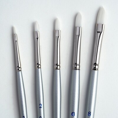 Silver Brush Silverwhite Filbert Brush, 5/Pack (SLVSW1586)