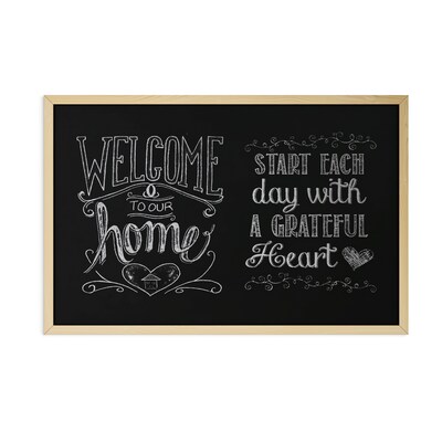 U Brands Chalkboard, 35" x 23", Oak Finish Frame
