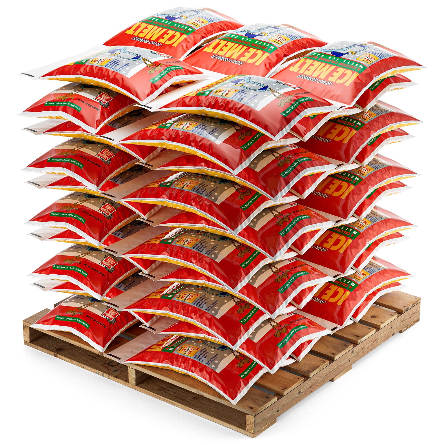 Scotwood Industries Road Runner Ice Melt Pellets, 50 lb. Bag, 50 Bags/Pallet, 2 Pallets (50BRR2P)