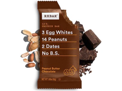 RX Bar Gluten Free Peanut Butter Chocolate Protein Bar, 1.83 oz., 12 Bars/Box (691519/RXF010)