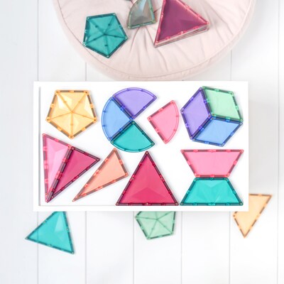 Connetix Magnetic Tiles Pastel Shape Expansion Pack, 48 Pieces (CNTP00048SE)