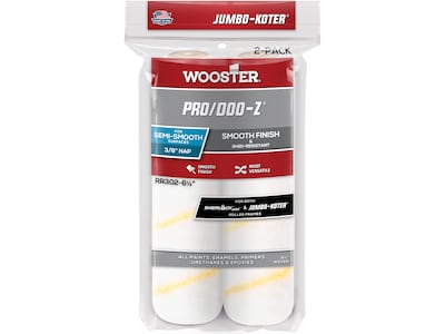 Wooster Brush Jumbo-Koter Pro/Doo-Z Roller Cover, 6.5L, 0.38 Nap, 2/Pack, 12 Packs/Carton (0RR3020