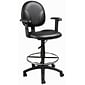 Boss Black Caressoft Drafting Stools W/Adj Arms & Footring