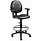 Boss Black Caressoft Drafting Stools W/Adj Arms & Footring