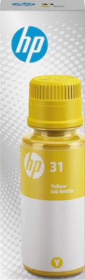 HP 31 Yellow Standard Yield Ink Tank Bottle, Prints Up to 8,000 Pages (1VU28AN)