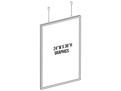 Azar Poster Holder, 24" x 36", Ceiling, Silver Aluminum (300416)