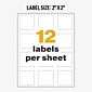 Avery UltraDuty Waterproof Laser GHS Chemical Labels 2" x 2", White, 12 Labels/Sheet, 50 Sheets/Box (60506)