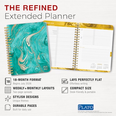 2026-2027 BrownTrout Crackled Blush Wire-O 6.5" x 7.75" Academic Year Weekly Student Planner, Paperboard Cover (9798330708178)