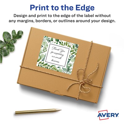 Avery Laser/Inkjet Square Multipurpose Labels, 3" x 3", Matte White, 150 Labels/Pack (94101)