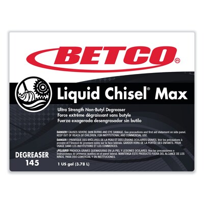 Betco Liquid Chisel Max Non-Butyl Degreaser, Characteristic Scent, 1 Gal. Bottle, 4/Carton (BET1450400)