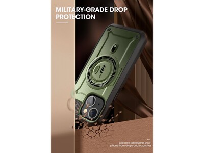 SupCase Unicorn Beetle PRO MAG Rugged Case for iPhone 15, Dark Green (SUP-iPhone2023-6.1-MagPro-SP-Guldan)