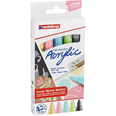 edding 5100 Series Acrylic Paint Marker, Medium Tip, Pastel Colors, 5/Pack (EDD451005099)