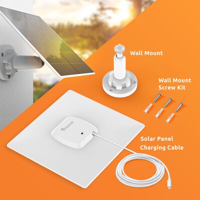Toucan Solar Panel Charger 9.8 ft. Charging Cable IP65 Weather Resistant Adjustable Wall Mount (TNTSCP05GR)