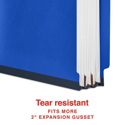 Staples 60% Recycled Pressboard Classification Folder, 2-Dividers, 2" Expansion, Letter Size, Dark Blue, 10/Box (ST62565)