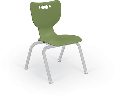 MooreCo 12 Hierarchy Student Chair with 4 Legs, Moss/Platinum Base (703673563093)