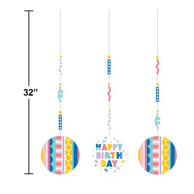 Creative Converting Party Patterns Birthday Décor Kit, Multicolored, 18/Pack (DTC9507E1A)