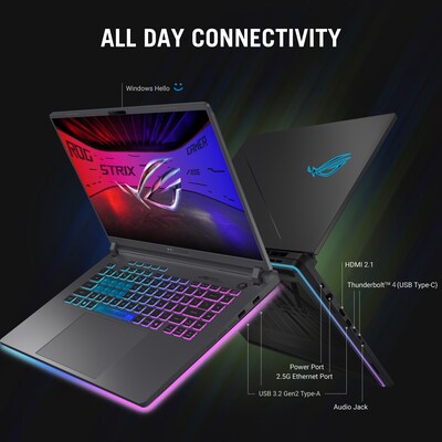 ASUS ROG Strix G16 16" FHD+ 165Hz Gaming Laptop, NVIDIA GeForce RTX 5070, Intel Core i9 14900HX, 32GB RAM, 1TB SSD, Windows 11