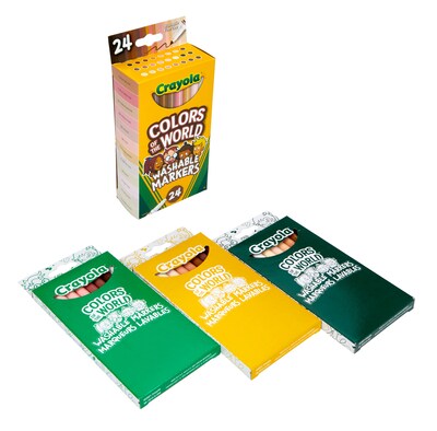 Crayola Colors of The World Fine Line Markers, 24 Colors