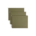 Smead 100% Recycled Hanging File Folders, 1/5-Cut Adjustable Tab, Letter Size, Standard Green, 25/Box (65001)