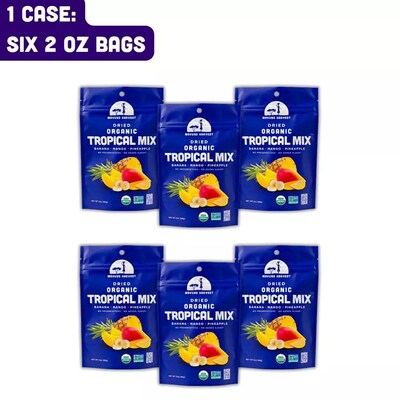 Mavuno Harvest Gluten Free Organic Dried Tropical Mix Fruit Snacks, 2 oz., 6 Bags/Pack (MAHW-TROP2OZ6PK)