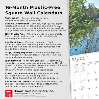 2025 BrownTrout Alabama Wild & Scenic 12" x 12" Monthly Square Wall Calendar (9781975474423)