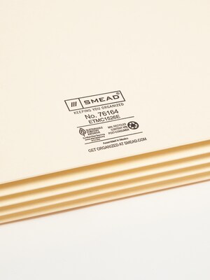 Smead Recycled Reinforced File Pocket, 3" Expansion, Legal Size, Manila, 10/Box (76164)