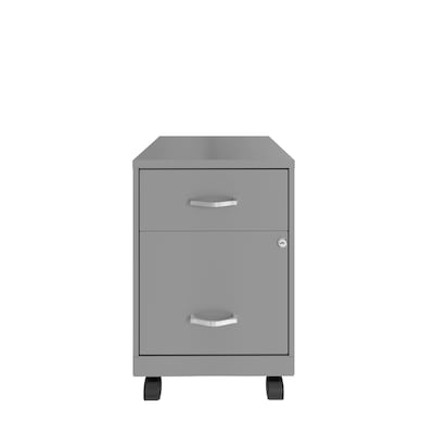 Space Solutions 18 2-Drawer Mobile Verticle File Cabinet with Accessory Drawer, Letter Width, Arcti