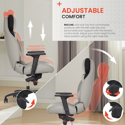 Sharper Image Algrove Comfort-X Ergonomic Swivel Executive Massage Chair, Gray/Black (60117-GRYBLK)