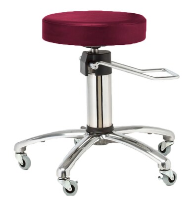 Brandt Hydraulic Surgeon Stool without Backrest, Burgundy (15511BURGANDY)