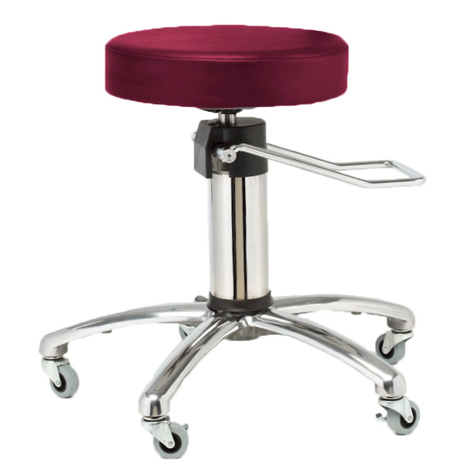 Brandt Hydraulic Surgeon Stool without Backrest, Burgundy (15511BURGANDY)