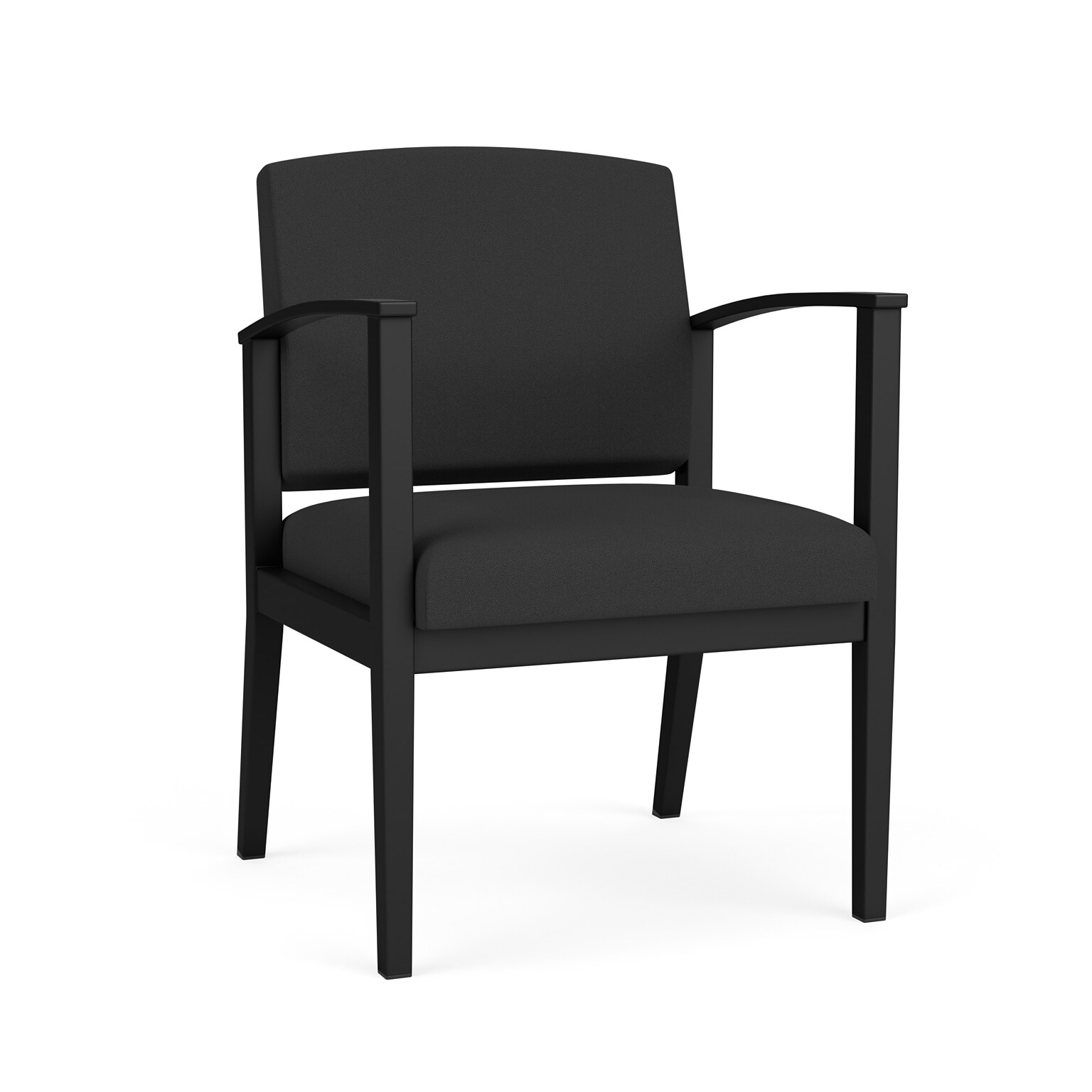 Lesro Amherst Steel Fabric Guest Chair, Open House Graphite/Black (AS1101.SBK-01OHGP)