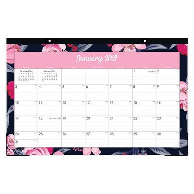 2027 Blue Sky Mimi Pink 17 x 11 Monthly Desk Pad Calendar, Pink (148626-27)