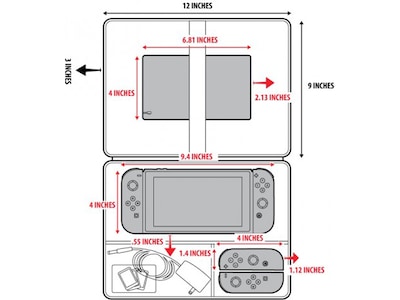 USA Gear S Series S14 Travel Case for Nintendo Switch, Black (GRSLS14100RDEW)