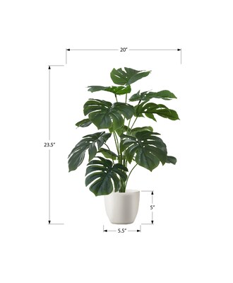 Monarch Specialties Inc. 24" Artificial Monstera Plant in Pot (I 9551)