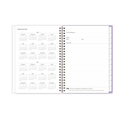 2026-2027 Blue Sky Sincerely Jules Purple 6" x 8" Academic Year Weekly & Monthly Planner, Plastic Cover, Purple (161387)